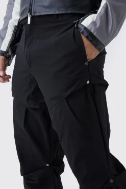 Slim Fit Flare Stacked Trousers With Ruched Detail | BoohooMAN UK