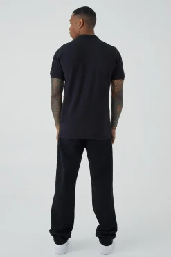 Slim Fit Heart Short Sleeve Pique Polo | BoohooMAN UK