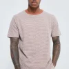Slim Fit Honeycomb Jacquard T-shirt | BoohooMAN UK