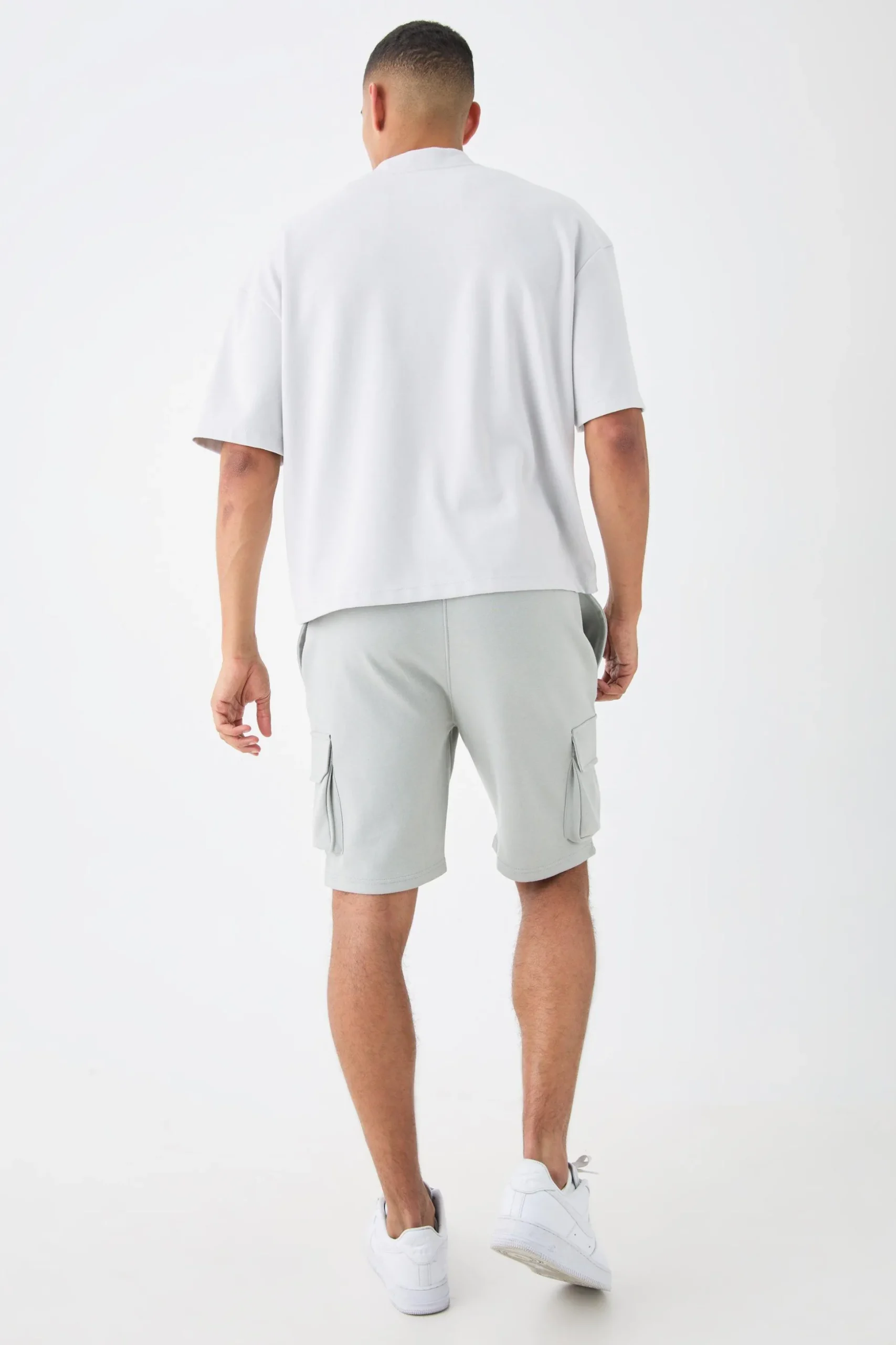 Slim Fit Interlock Pintuck Detail Cargo Shorts | BoohooMAN UK