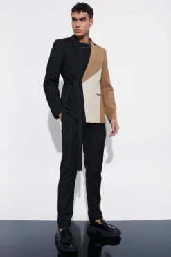 Slim Fit Panel Wrap Suit | BoohooMAN UK