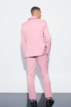 Slim Fit Pink Suit | BoohooMAN UK