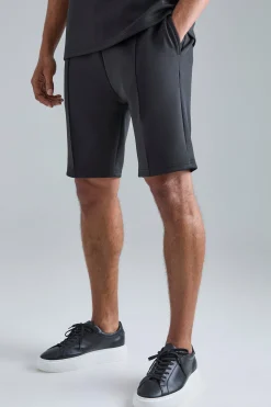 Slim Fit Pintuck Scuba Short | BoohooMAN UK