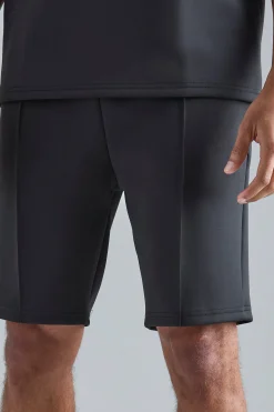 Slim Fit Pintuck Scuba Short | BoohooMAN UK