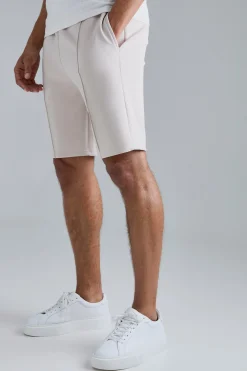 Slim Fit Pintuck Scuba Short | BoohooMAN UK