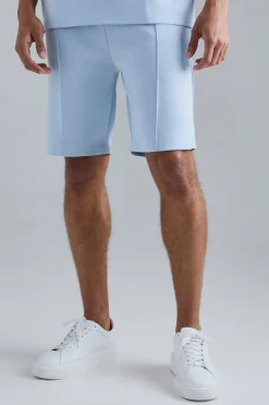 Slim Fit Pintuck Scuba Short | BoohooMAN UK