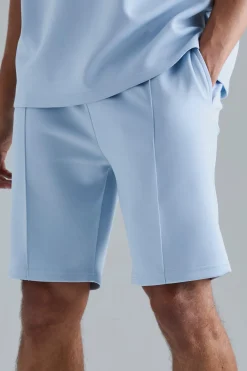 Slim Fit Pintuck Scuba Short | BoohooMAN UK