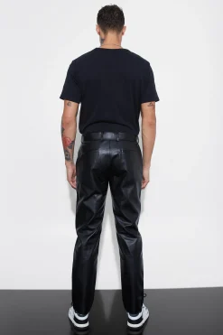 Slim Fit Pu Trouser | BoohooMAN UK