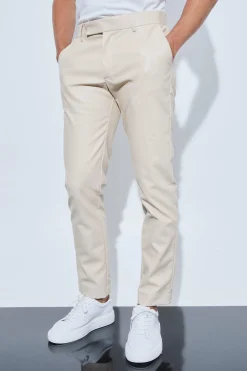 Slim Fit PU Trouser | BoohooMAN UK