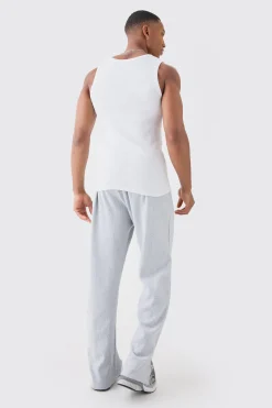 Slim Fit Ribbed Vest | BoohooMAN UK