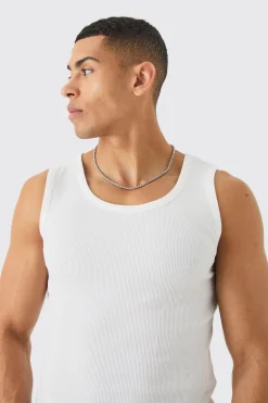 Slim Fit Ribbed Vest | BoohooMAN UK