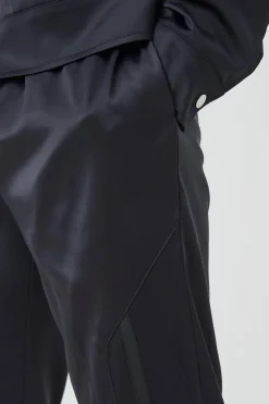 Slim Fit Satin Split Hem Tape Trouser | BoohooMAN UK