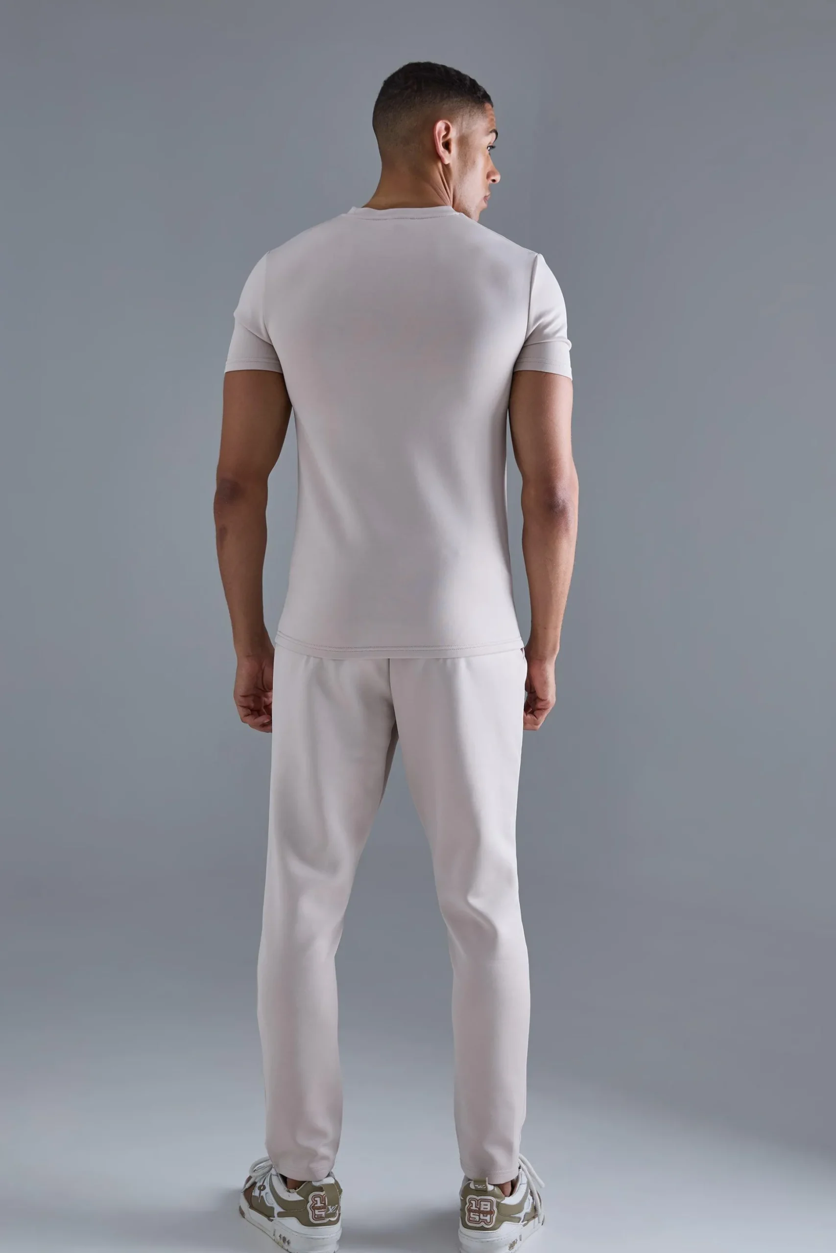 Slim Fit Scuba T-shirt & Jogger Set | BoohooMAN UK