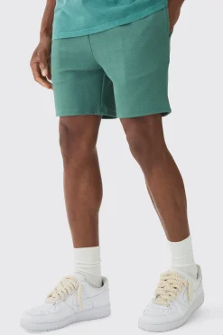 Slim Fit Short Length Herringbone Short | BoohooMAN UK