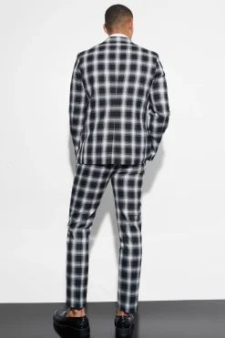 Slim Fit Single Breasted Check Suit Jacket | BoohooMAN UK