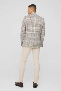 Slim Fit Single Breasted Check Suit Jacket | BoohooMAN UK