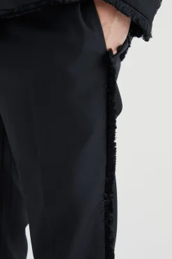 Slim Fit Smart Trousers With Distressing | BoohooMAN UK