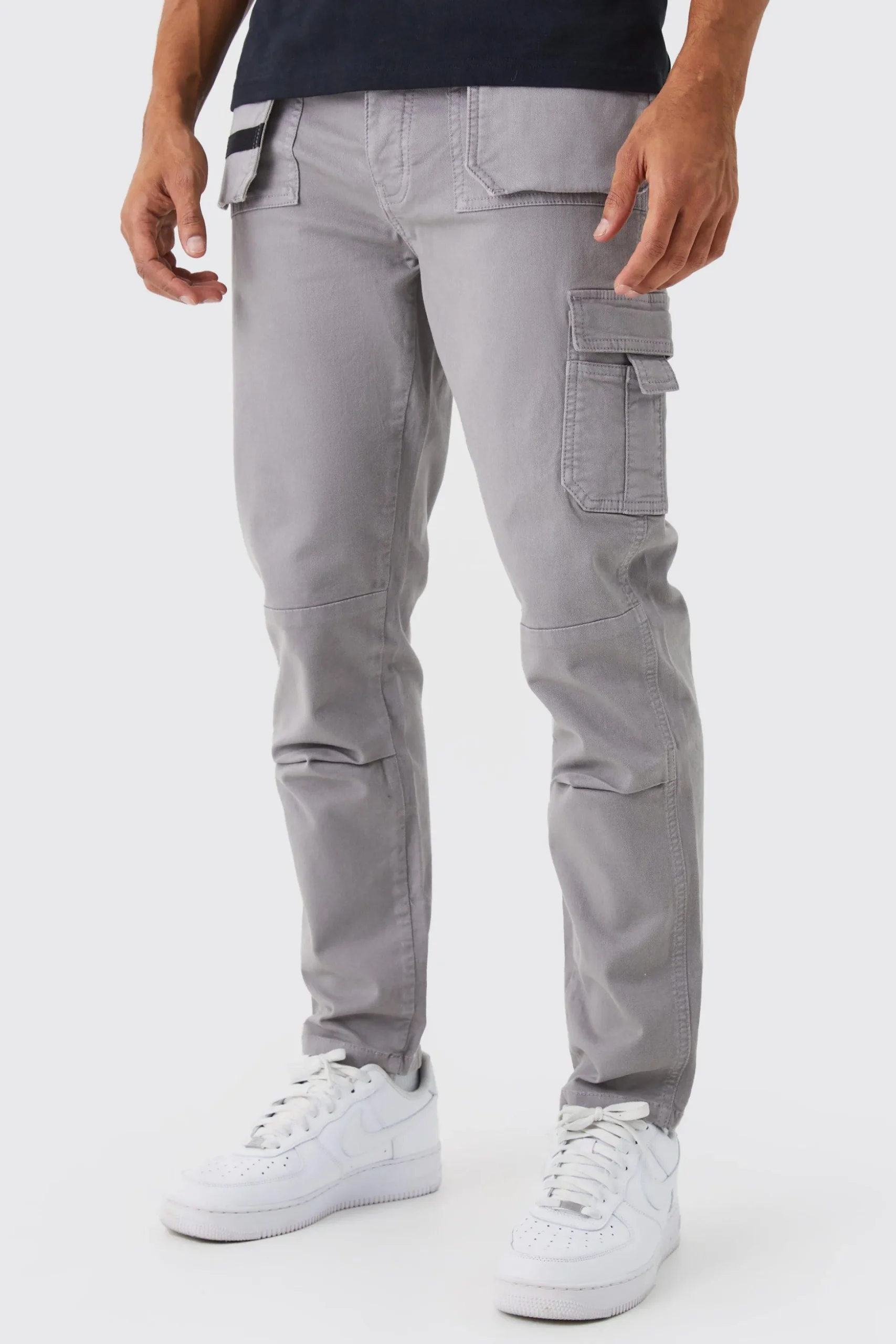 Slim Fit Strap Detail Cargo Trouser | BoohooMAN UK
