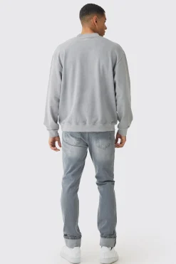 Slim Fit Turn Up Hem Jeans | BoohooMAN UK