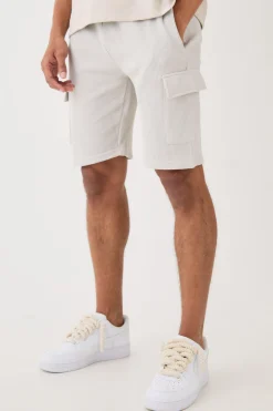 Slim Fit Waffle Cargo Short | BoohooMAN UK