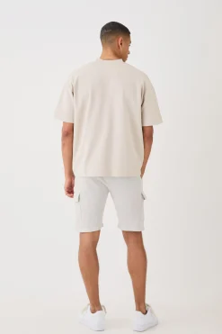 Slim Fit Waffle Cargo Short | BoohooMAN UK