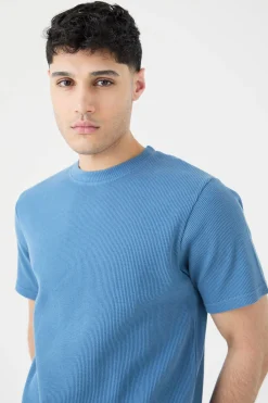 Slim Fit Waffle T-shirt | BoohooMAN UK
