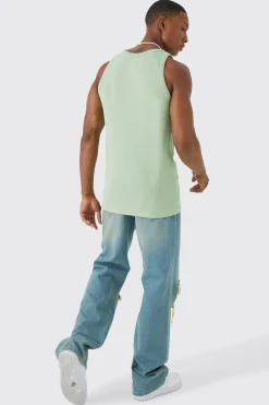 Slim Fit Waffle Vest | BoohooMAN UK