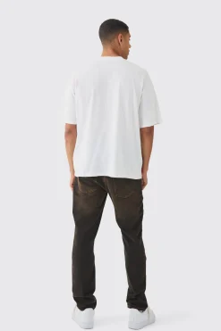 Slim Fit Washed Tinted Jeans | BoohooMAN UK