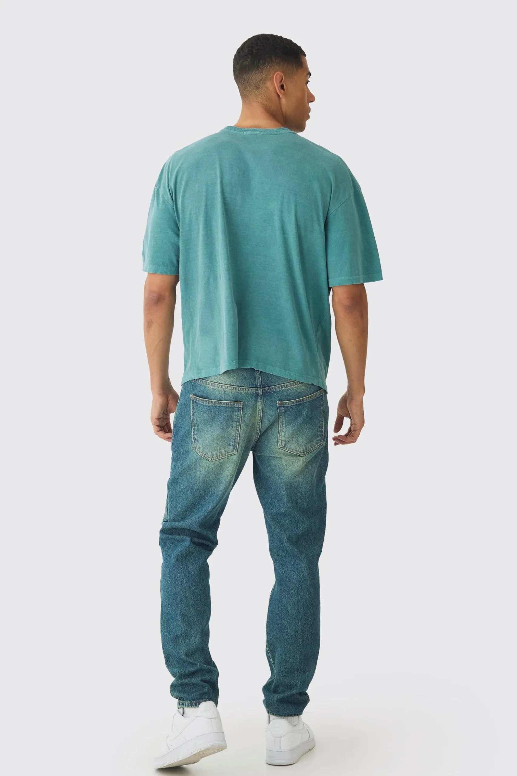 Slim Fit Washed Tinted Jeans | BoohooMAN UK