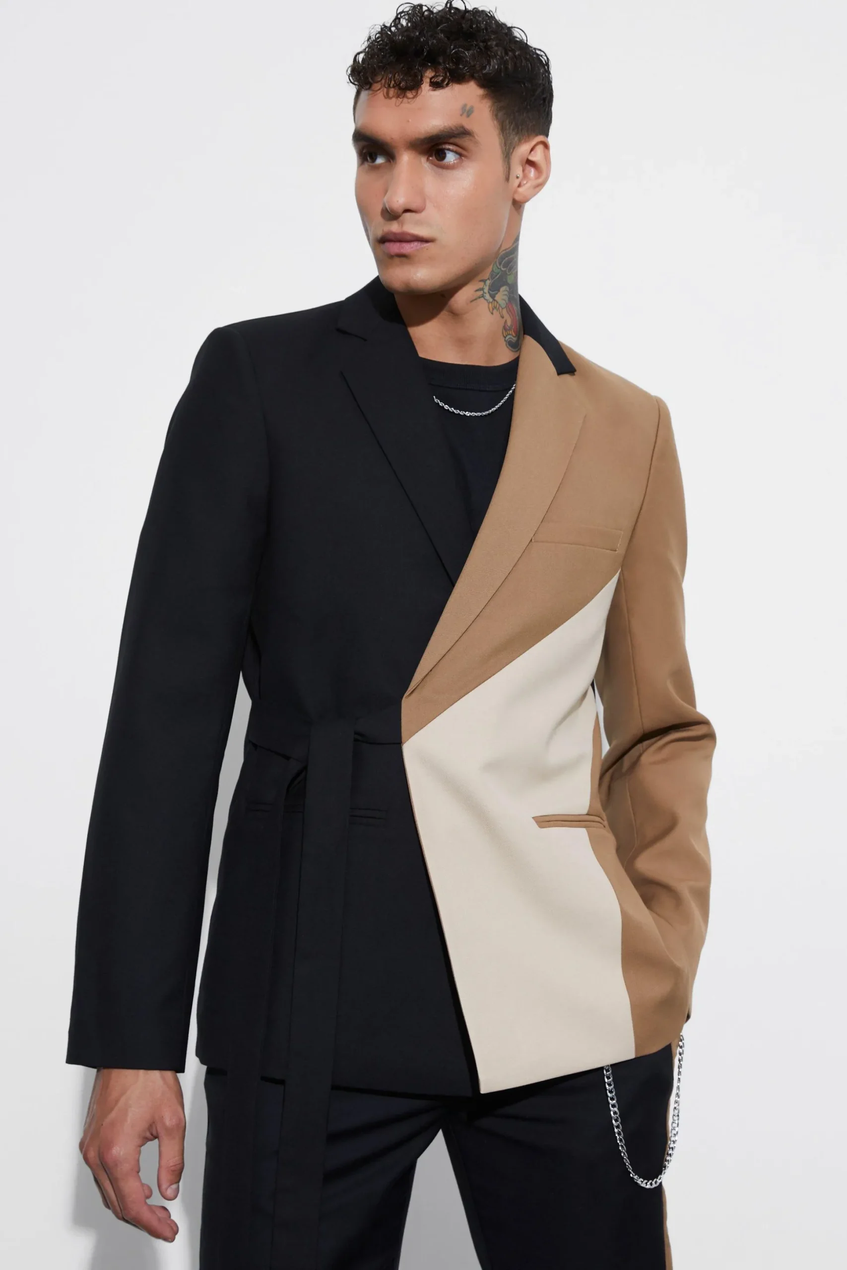 Slim Fit Wrap Panel Blazer | BoohooMAN UK