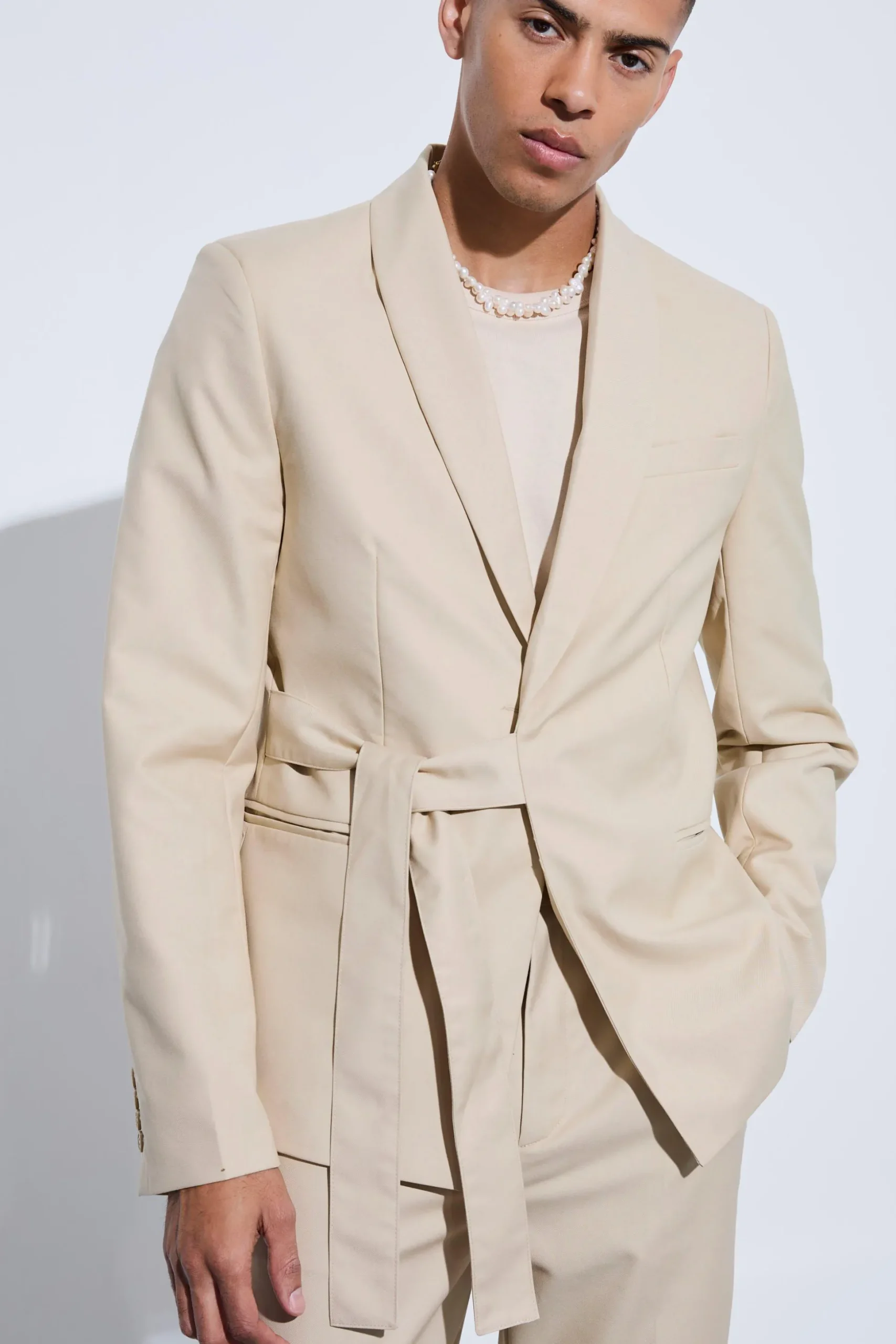 Slim Fit Wrap Tie Suit | BoohooMAN UK