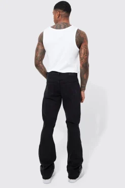 Slim Flare Applique Panel Jeans | BoohooMAN UK