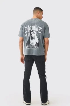 Slim Flare Distressed Gusset Panel Jeans | BoohooMAN UK