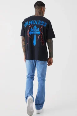 Slim Flare Panel Jeans | BoohooMAN UK