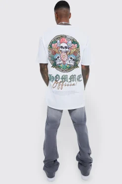 Slim Flare Rip And Repair Jeans | BoohooMAN UK