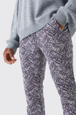 Slim Flare Tapestry Trouser | BoohooMAN UK