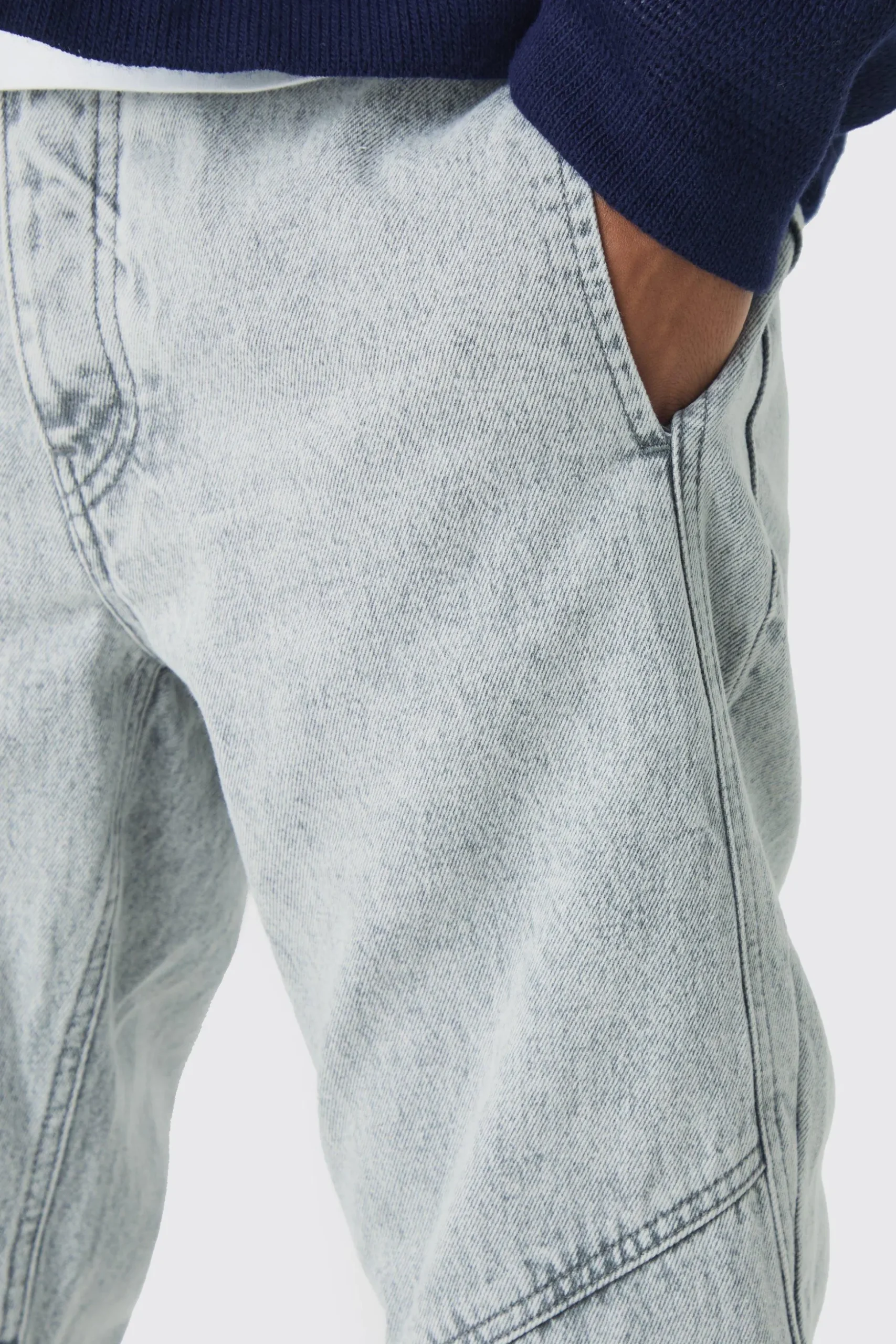 Slim Flared Panelled Jeans | BoohooMAN UK