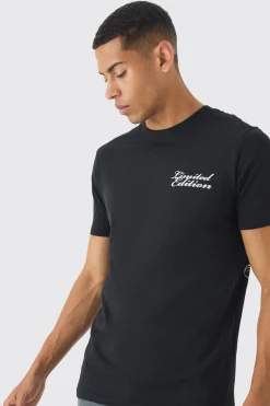 Slim Floral Back Print T-Shirt | BoohooMAN UK