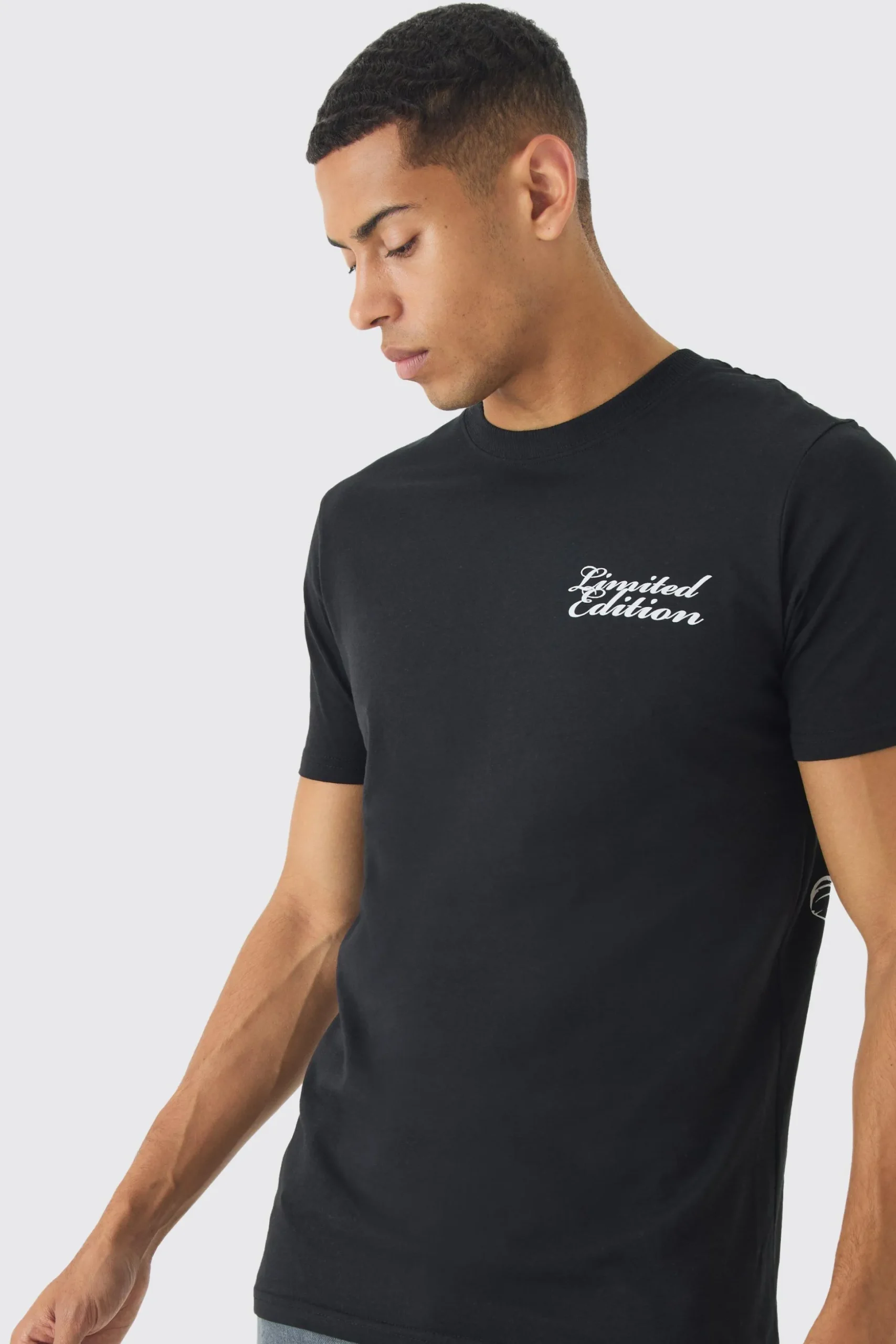 Slim Floral Back Print T-Shirt | BoohooMAN UK