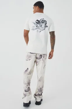 Slim Heavyweight Interlock Homme Graphic T-shirt | BoohooMAN UK