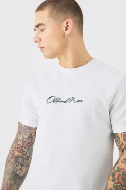 Slim High Build Ottoman Rib T-Shirt | BoohooMAN UK