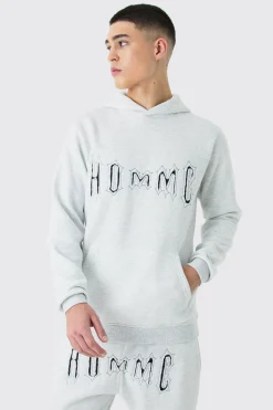 Slim Homme Applique Hoodie | BoohooMAN UK