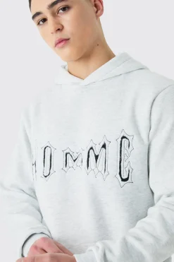 Slim Homme Applique Hoodie | BoohooMAN UK