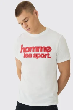 Slim Homme Les Sport Printed T-Shirt | BoohooMAN UK