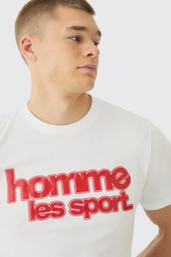 Slim Homme Les Sport Printed T-Shirt | BoohooMAN UK