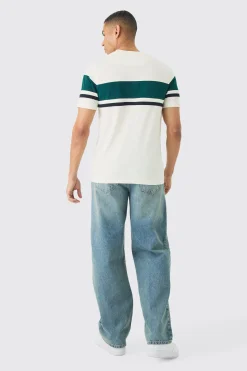Slim Homme Script Colour Block T-shirt | BoohooMAN UK