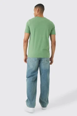 Slim Homme Script Colour Block T-shirt | BoohooMAN UK