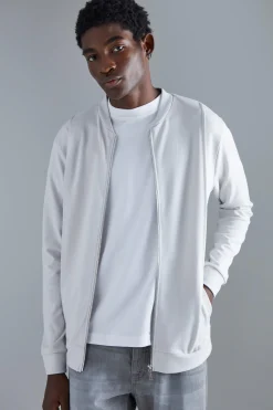 Slim Interlock Bomber Jacket | BoohooMAN UK