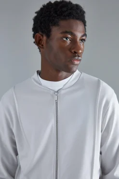 Slim Interlock Bomber Jacket | BoohooMAN UK
