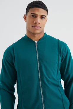 Slim Interlock Bomber Jacket | BoohooMAN UK